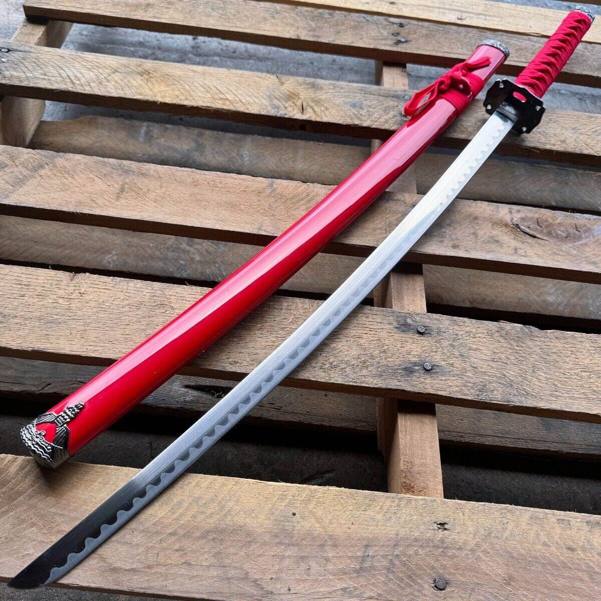 Samurai Katana Sword with Carbon Steel Blade and Scabbard