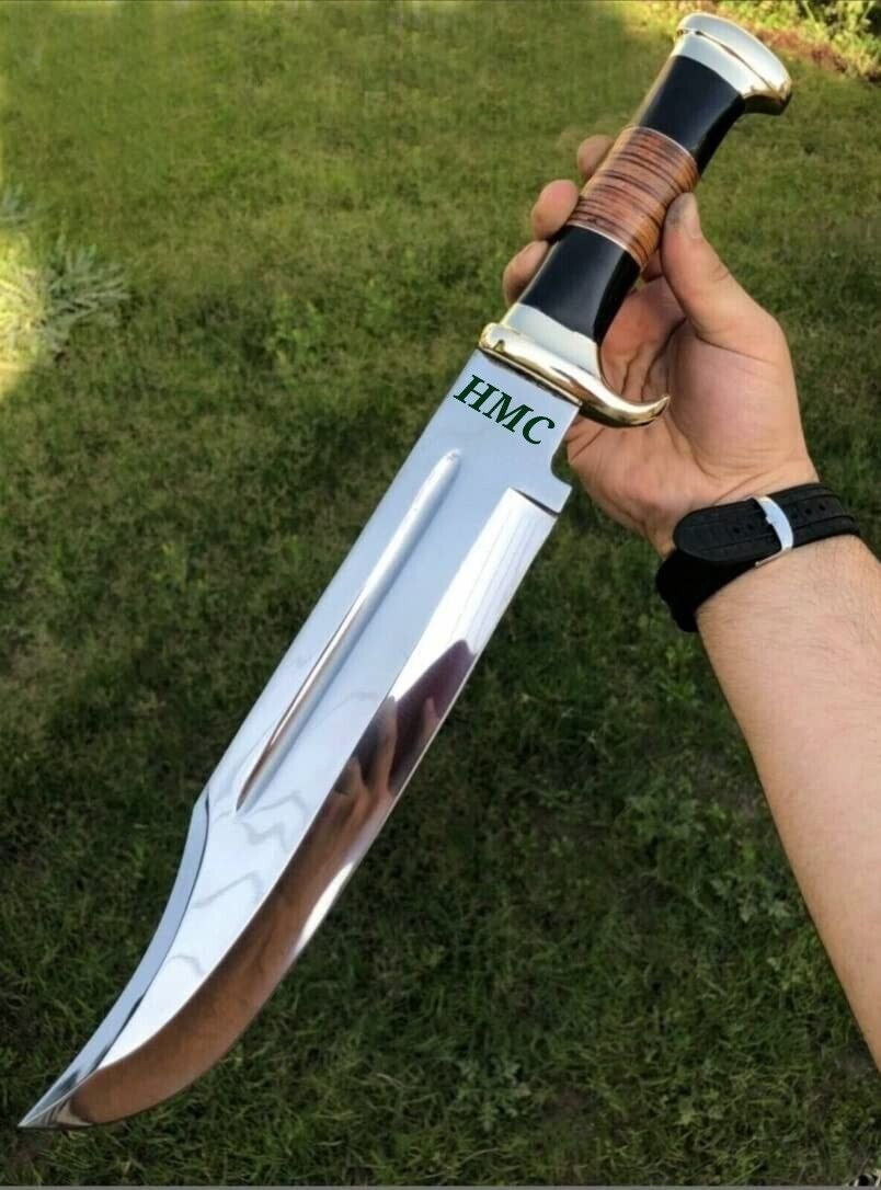 Custom Handmade D2 Crocodile Dundee High Polish Hunting Knife