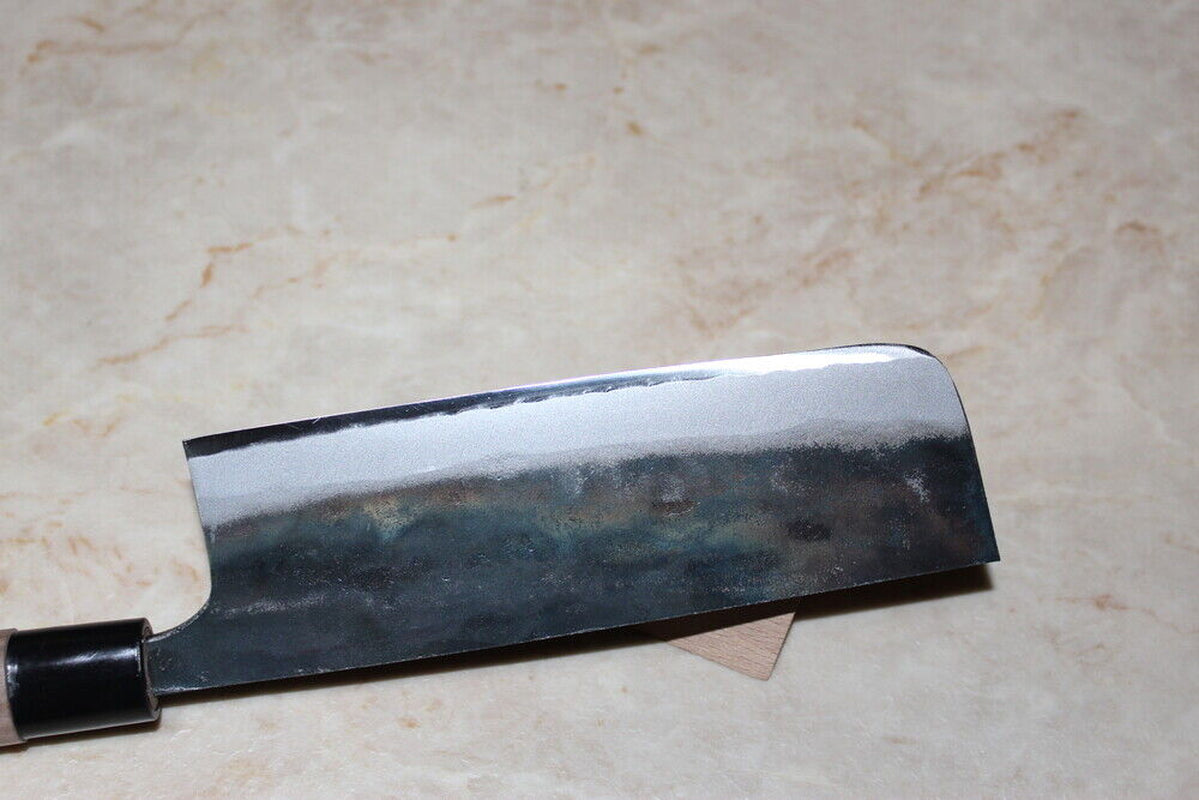 Japanese Kurouchi Nakiri Knife with Chestnut Handle