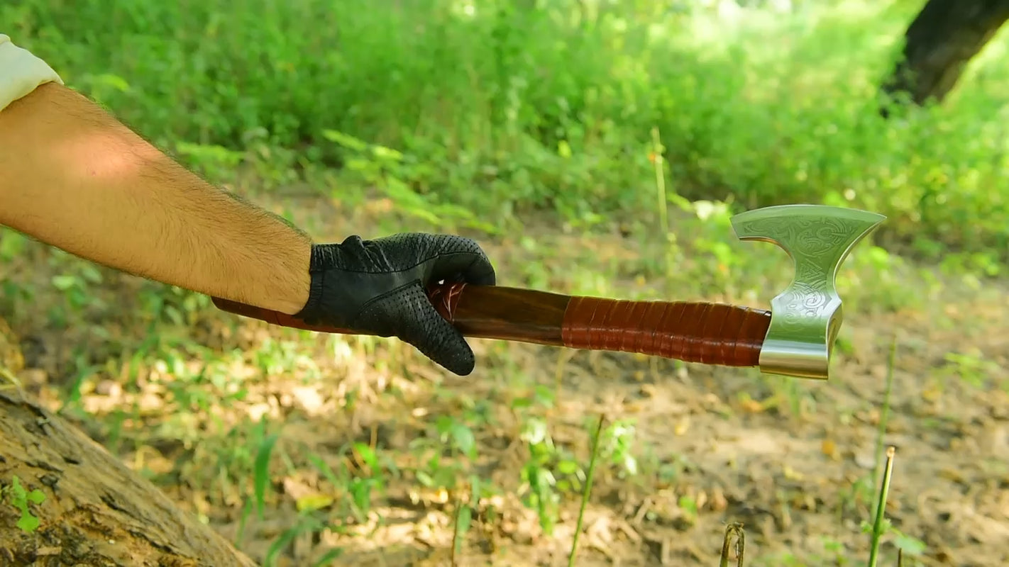 Viking Combat Axe with Carbon Steel Blade