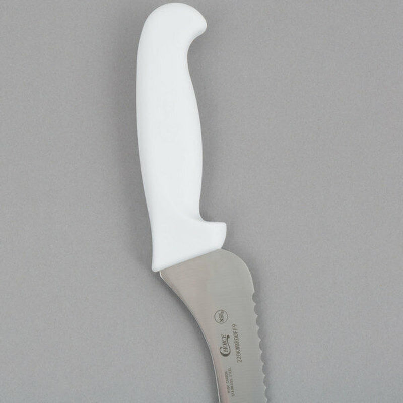 Choice Offset Serrated Bread Knife, White Handle