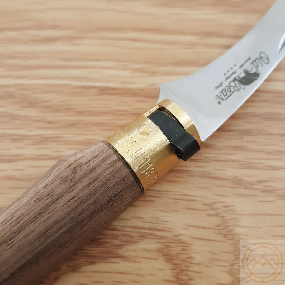 Old Bear Mushroom Knife with 420 Steel Blade and Walnut Handle