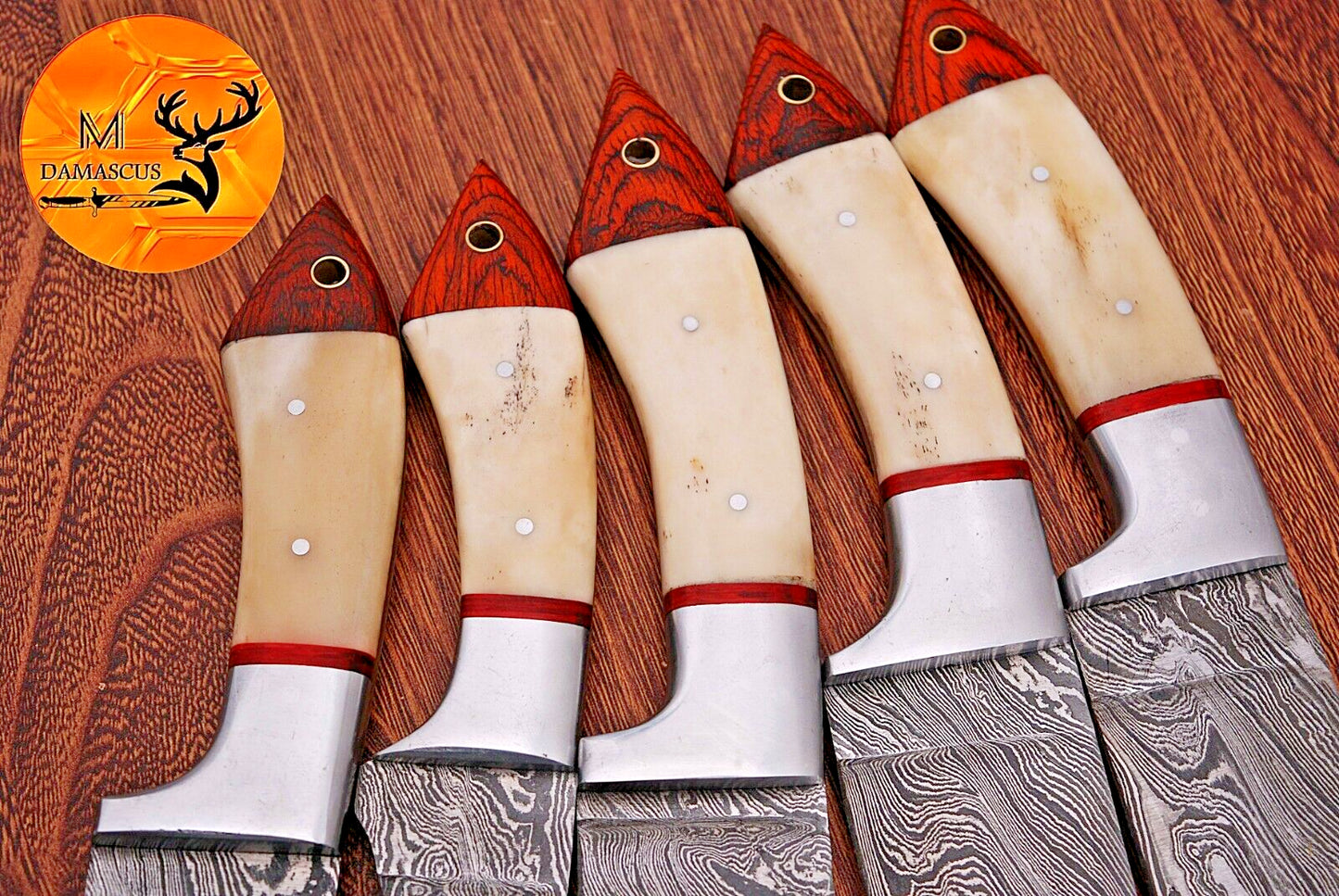 Hand-Forged Damascus Steel Chef Knife Set - Kitchen Knife Set