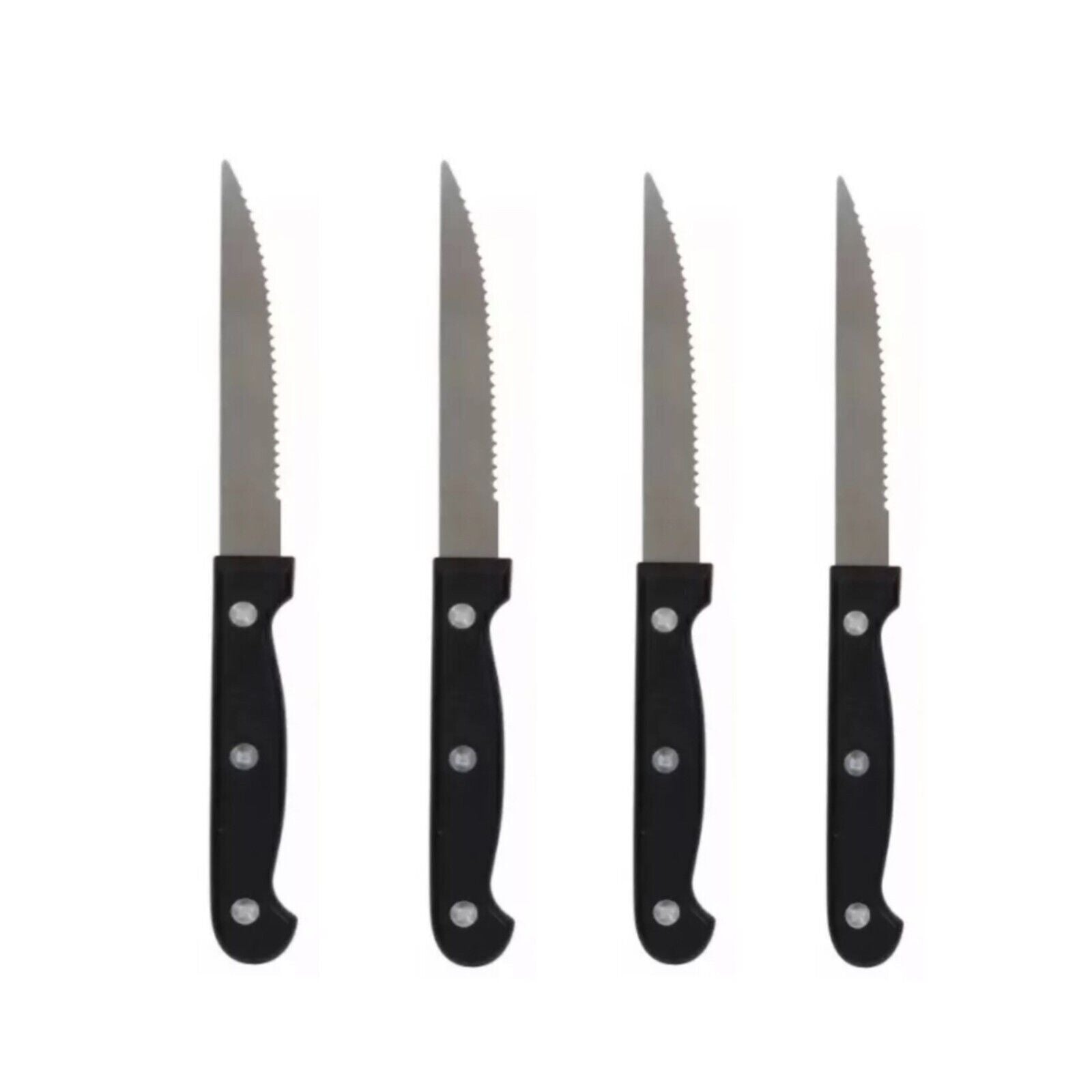 4 Steak Knife Set Serrated Edge 7.5" Stainless Steel Knives Cutlery Utensil