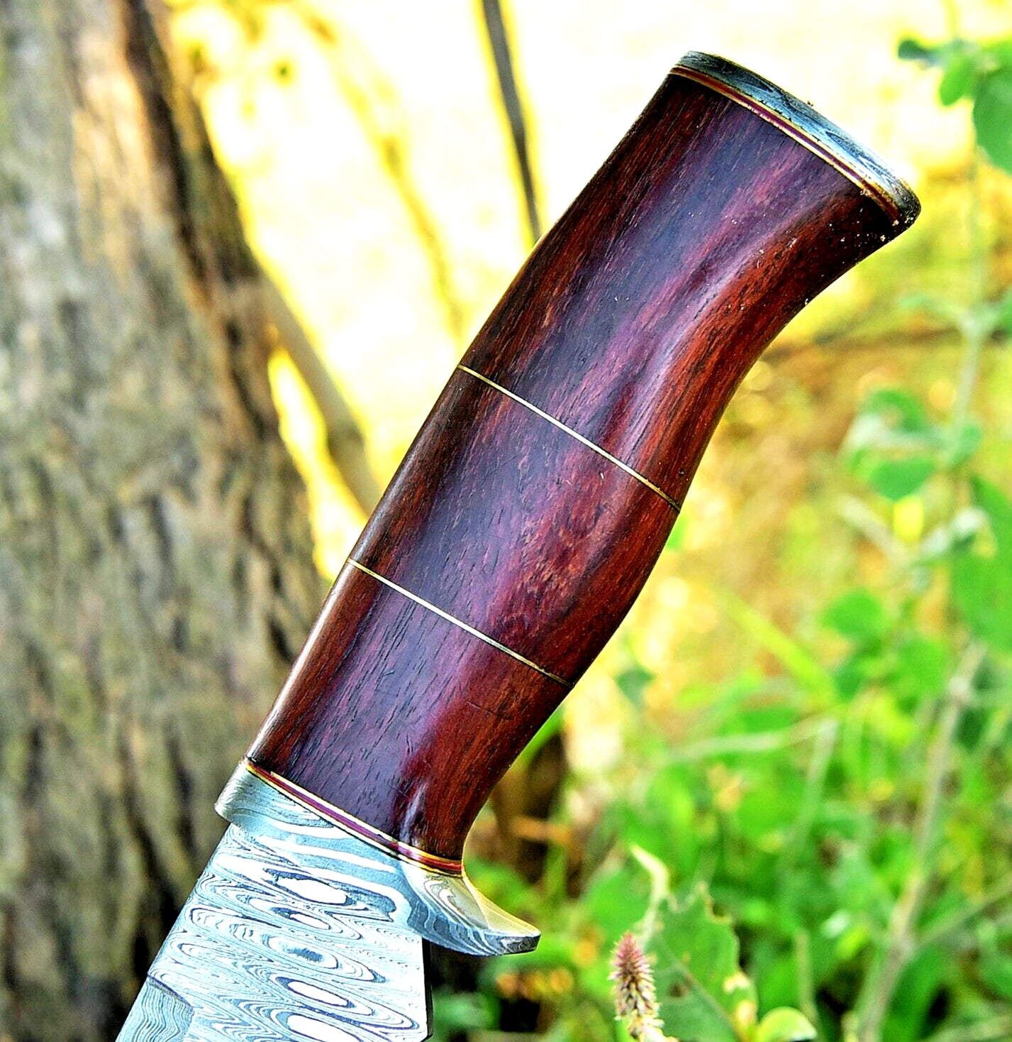 Hand Forged Damascus Kukri Knife for Bushcraft Hunting