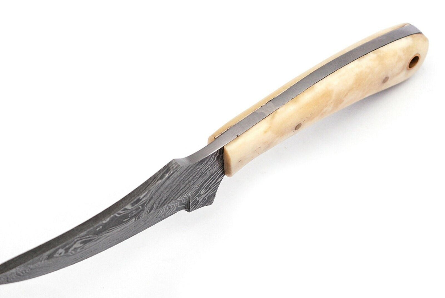 Damascus Hunting Knife with Camel Bone Handle