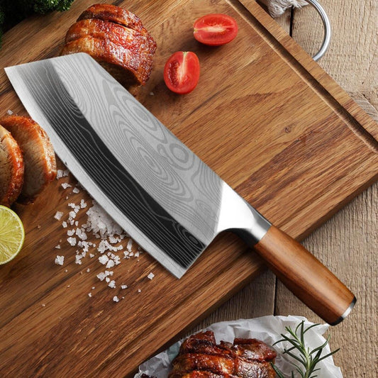 Asian Cleaver Kitchen Knife with Stainless Steel Blade