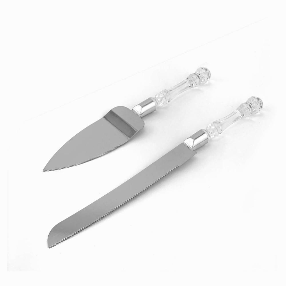 Wedding Cake Knife and Server Set with Acrylic Handle