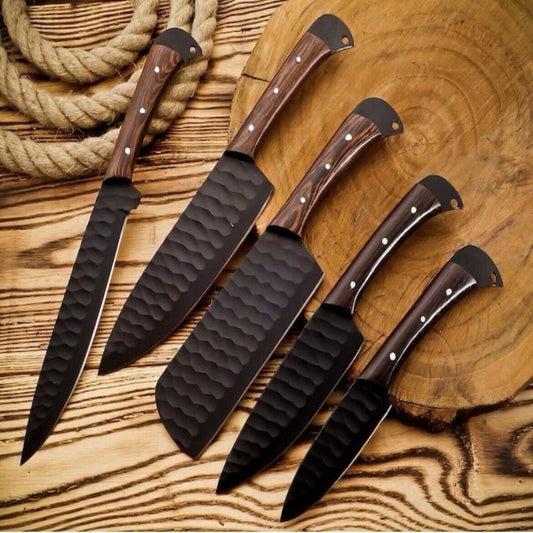 Carbon Steel Chef Knife Set - Handmade Kitchen Knife Set