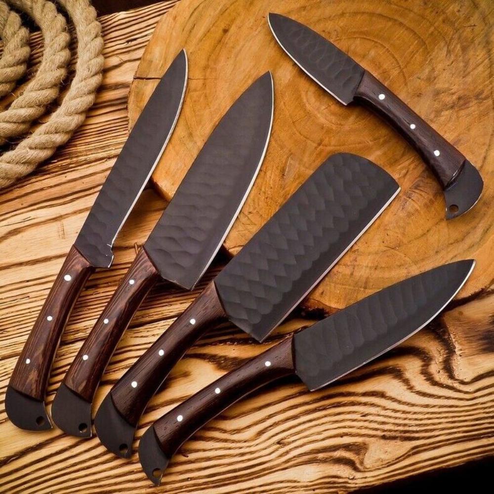 Carbon Steel Chef Knife Set - Handmade Kitchen Knife Set 1