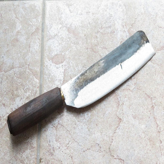 Crude Nakiri Chef Knife with Sharp Carbon Steel
