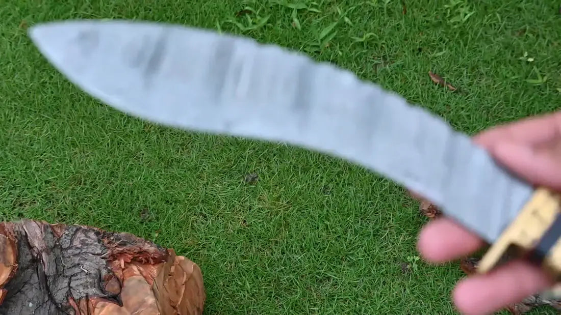 Custom Forged Damascus Steel Kukri Knife for Hunting