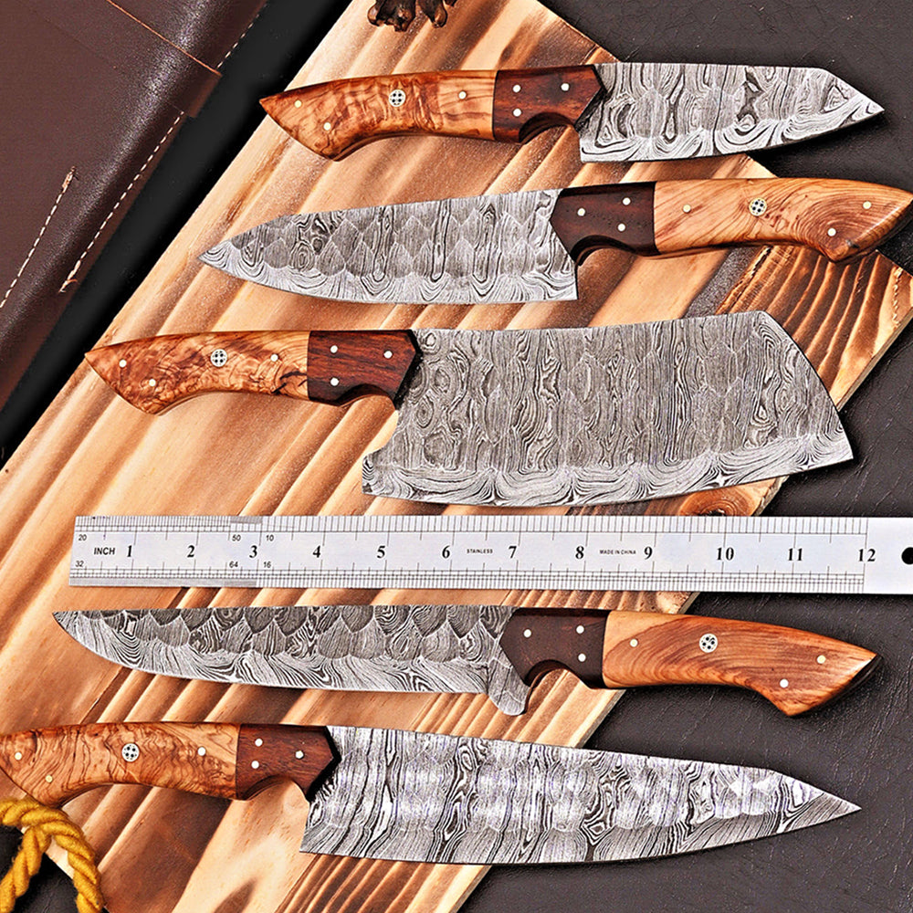 Custom_Damascus_Chef_Knife_Set_-_Hand_Forged