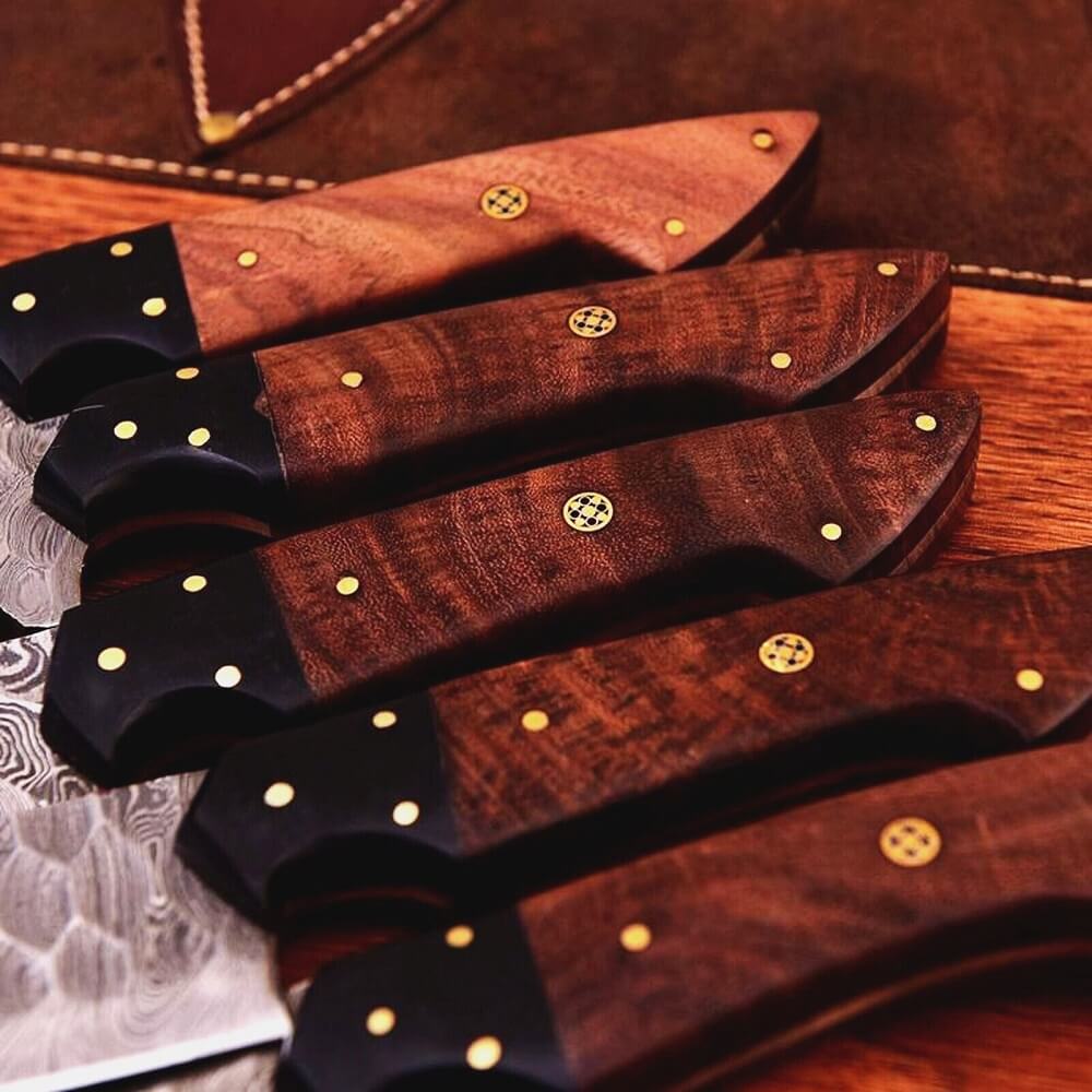 Custom Damascus Chef Knife Set - Forged Cutlery