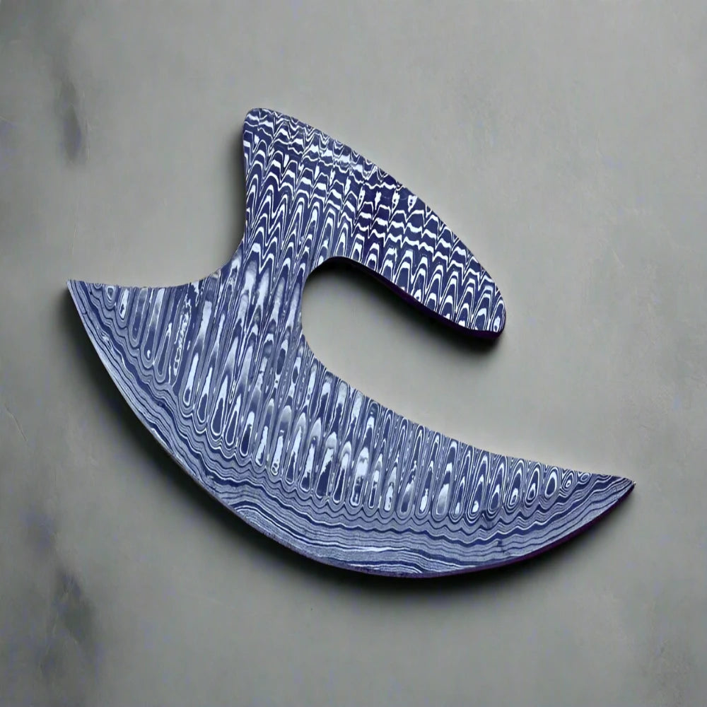 Custom Handmade Damascus Steel Ulu Blade for Chefs – Perfect Ulu Knife Blank
