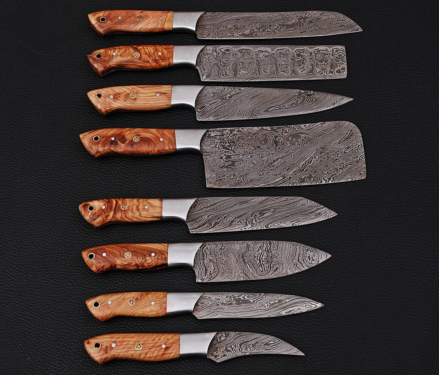 Damascus Chef Knife Set - Custom Forged