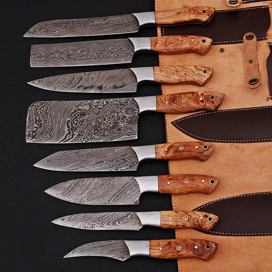 Damascus_Chef_Knife_Set_-_Custom_Forged