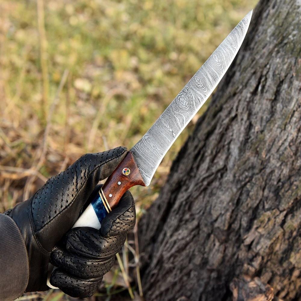 Camel Filet Damascus Fish Fillet Knife at $44.99 Camel Bone Handle – Frost Knives