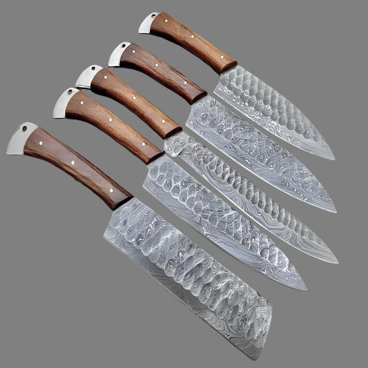 Handmade Forged Damascus best Chef Knife Set