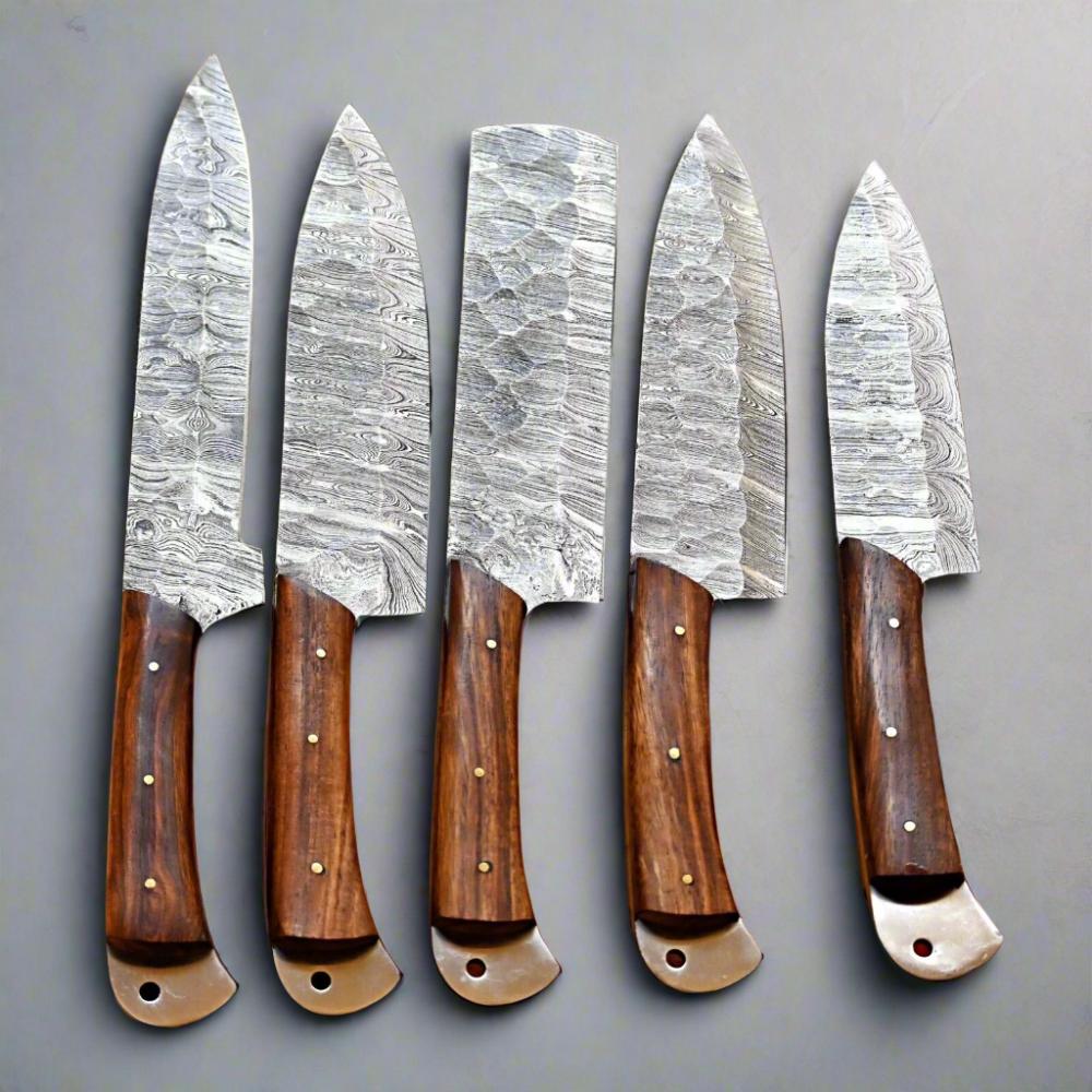 High Quality Premium Damascus Steel Chef Knife Set - Forged Kitchen Knife Set
