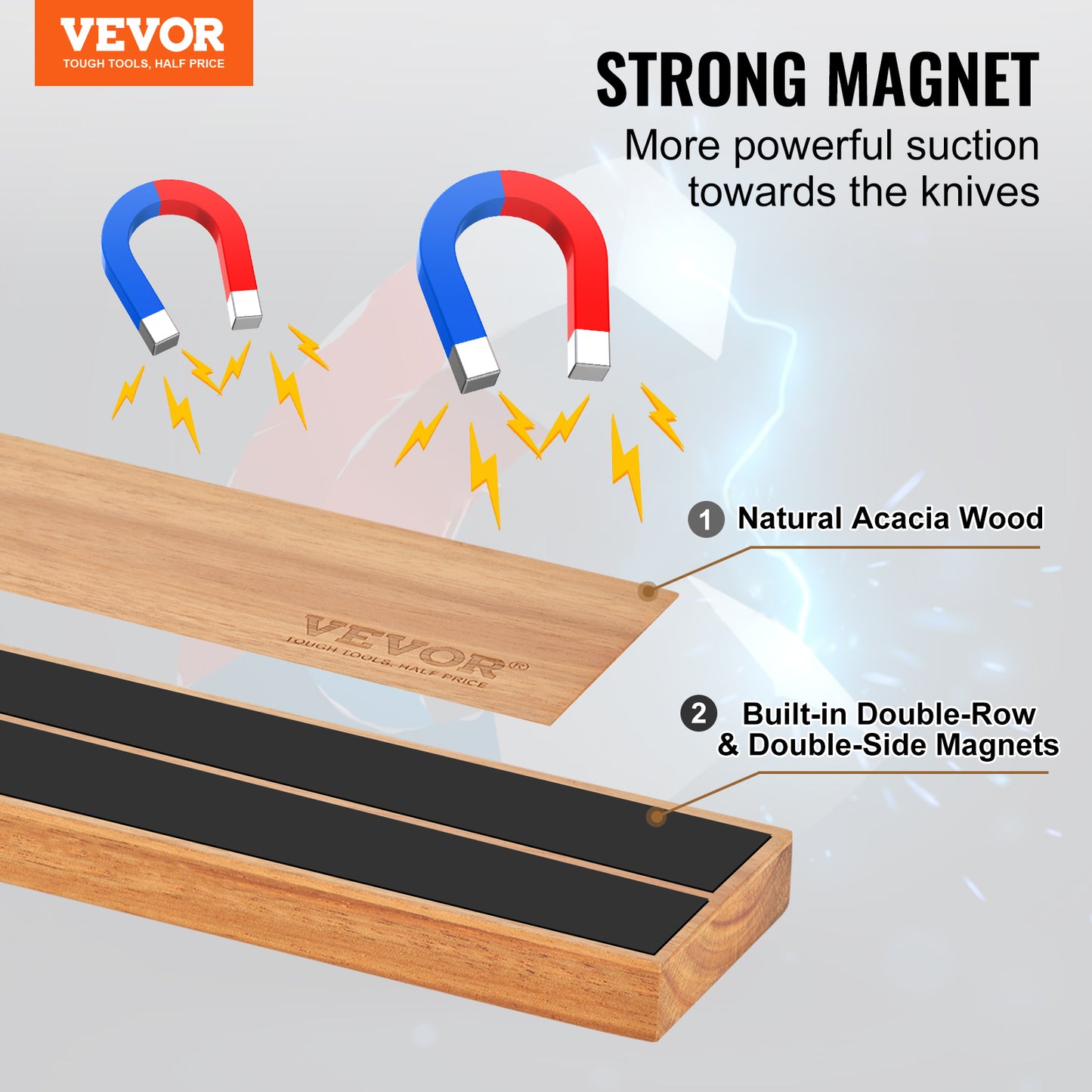 VEVOR Magnetic Knife Holder, Adjustable Sizes