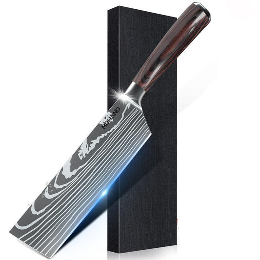 Japanese Damascus Nakiri Knife for Kitchen and Cleaver Use