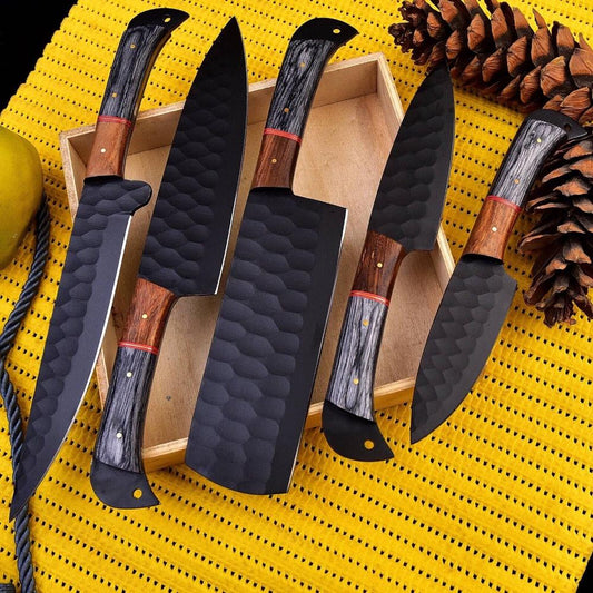 Premium Damascus Steel Chef Knife Set - Kitchen Cutlery