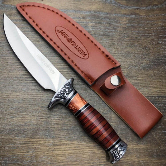 Survival Hunting Bowie Knife with Fixed Blade for Camping and Fishing