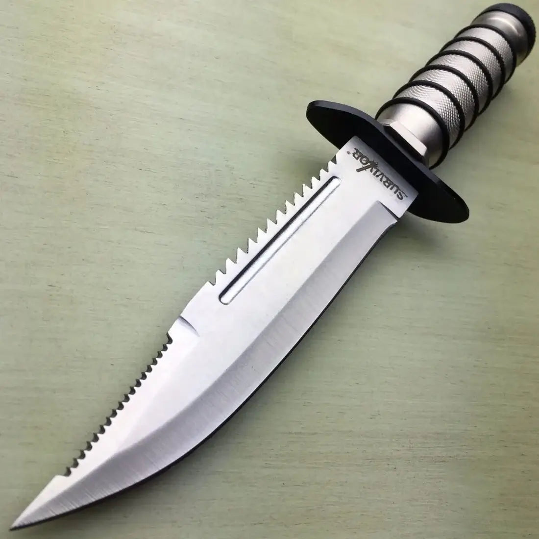 Tactical Rambo Bowie Knife with Fixed Blade and Sheath