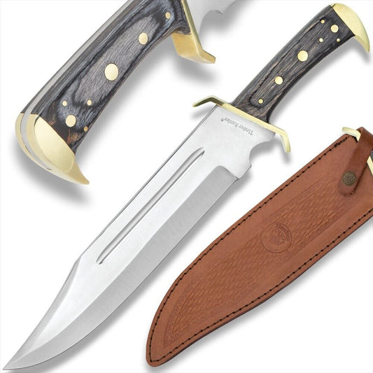 Timber Rattler Outlaw Bowie Knife with Full Tang and Sheath