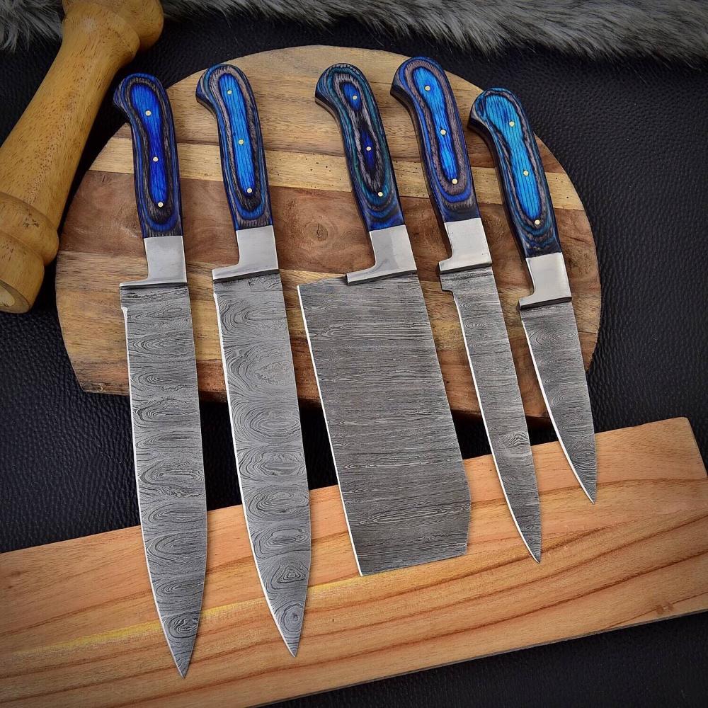 Top Quality Hand-Forged Damascus Chef Knife Set - Kitchen Knife Collection