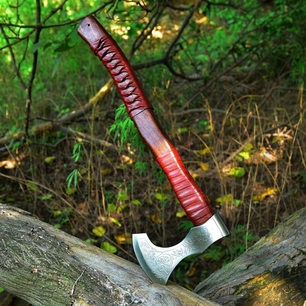 Viking Combat Axe with Carbon Steel Blade