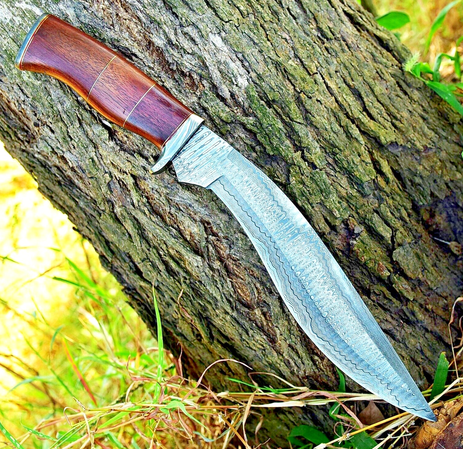 Hand Forged Damascus Kukri Knife for Bushcraft Hunting