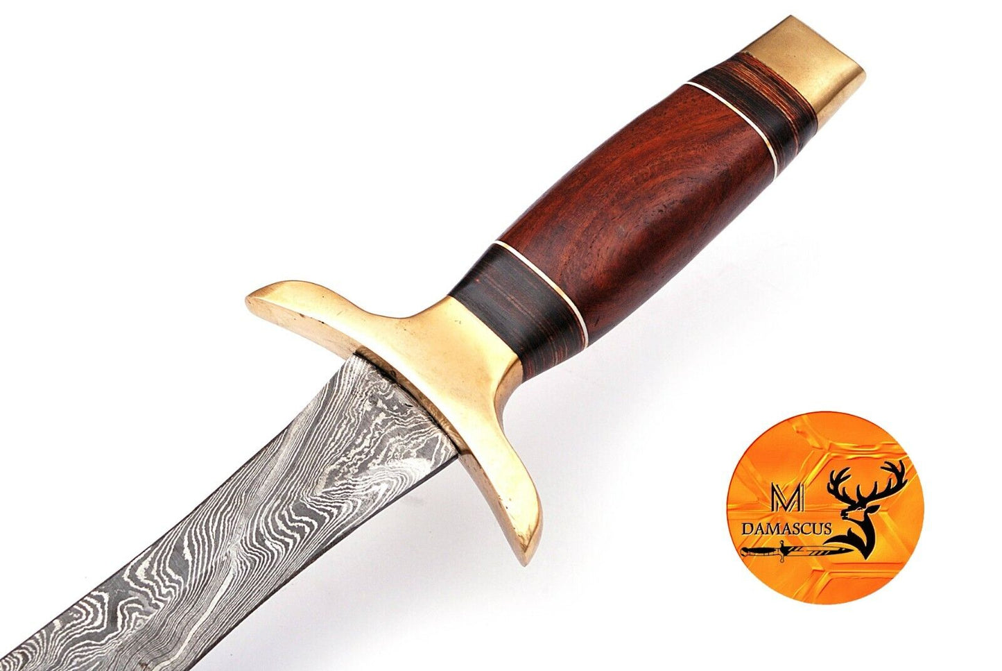 Damascus Sword of Damascus with Double Edge Blade and Sheath