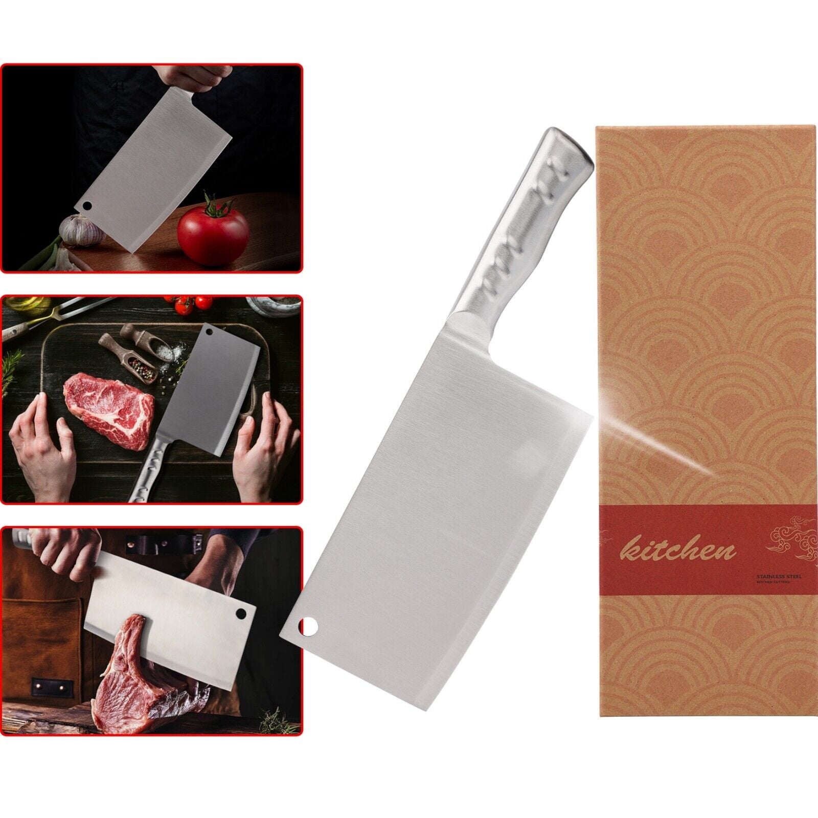 Stainless Steel Cleaver Kitchen Knife for Professional Use