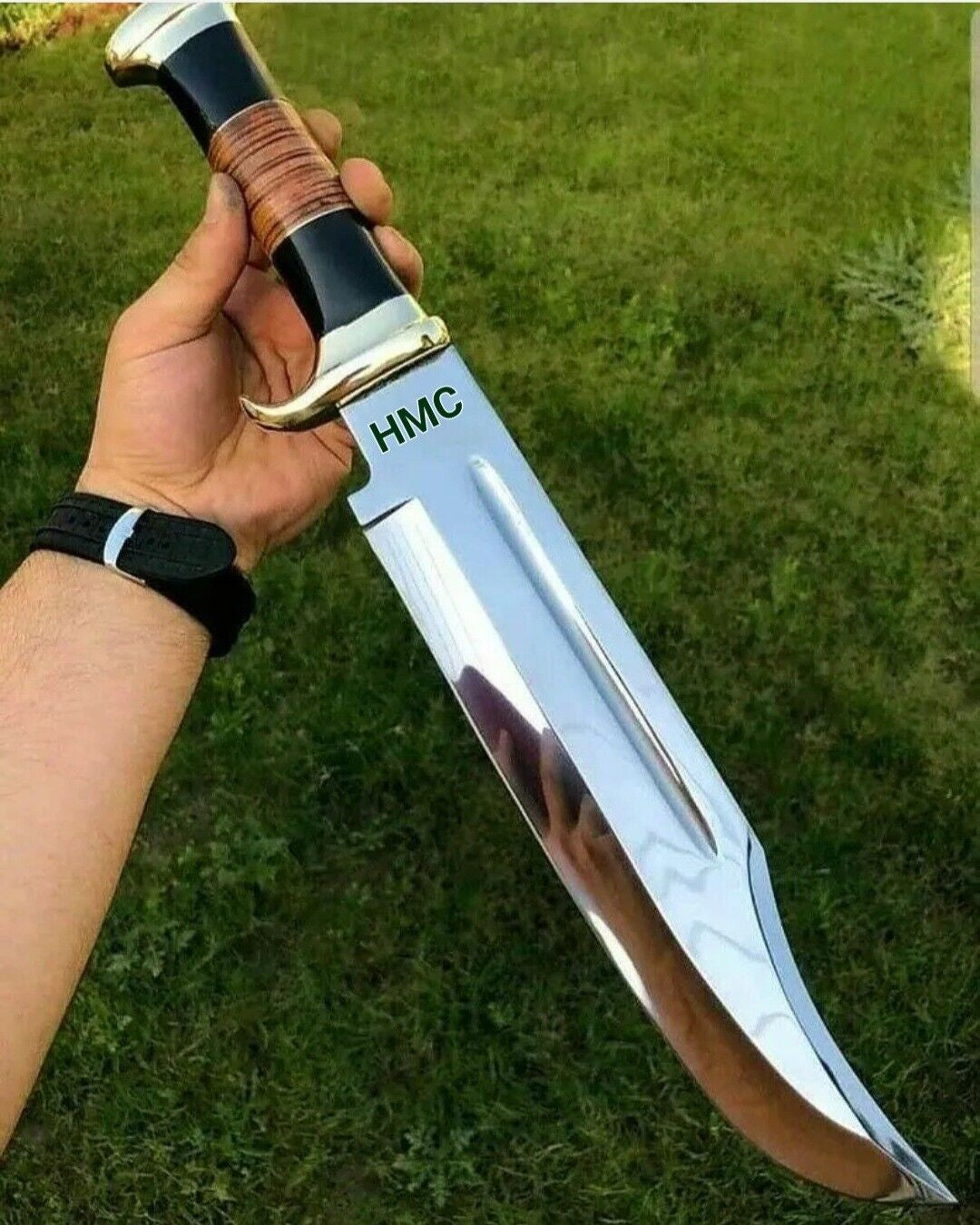 Custom Handmade D2 Crocodile Dundee High Polish Hunting Knife