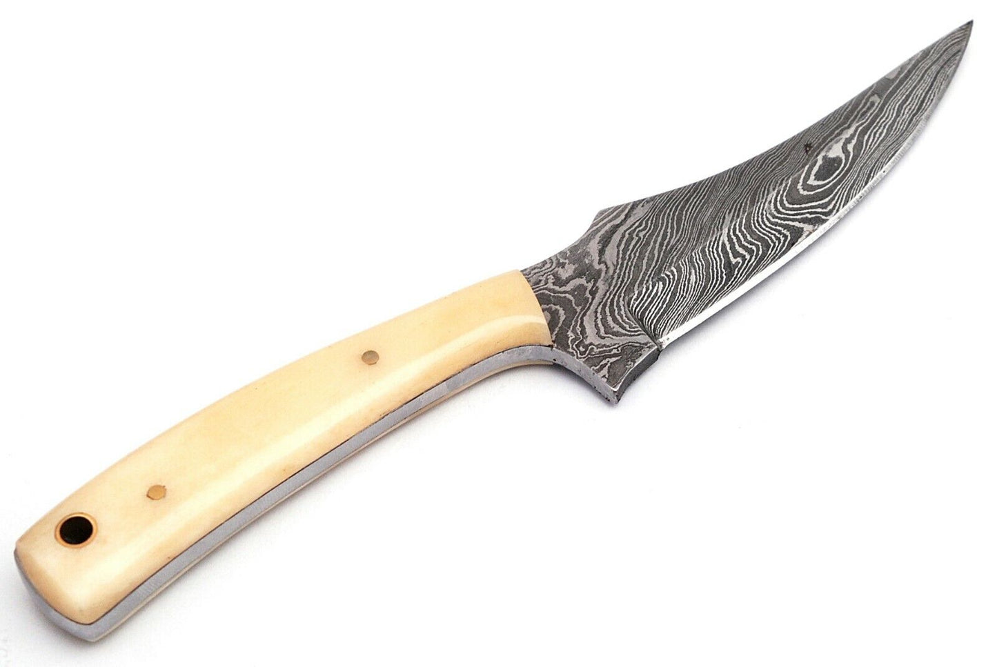 Damascus Hunting Knife with Camel Bone Handle