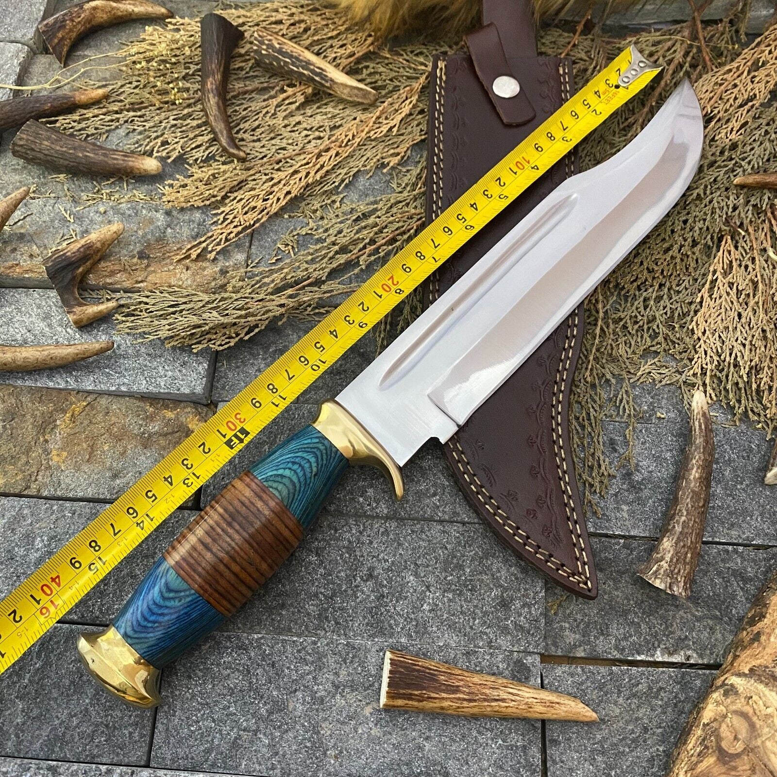 Hand-Forged Crocodile Dundee High Polish Hunting Knife with Sheath