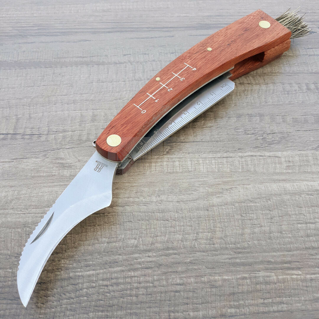 Rough Ryder Mushroom Knife with 440A Steel Blade and Wood Handle