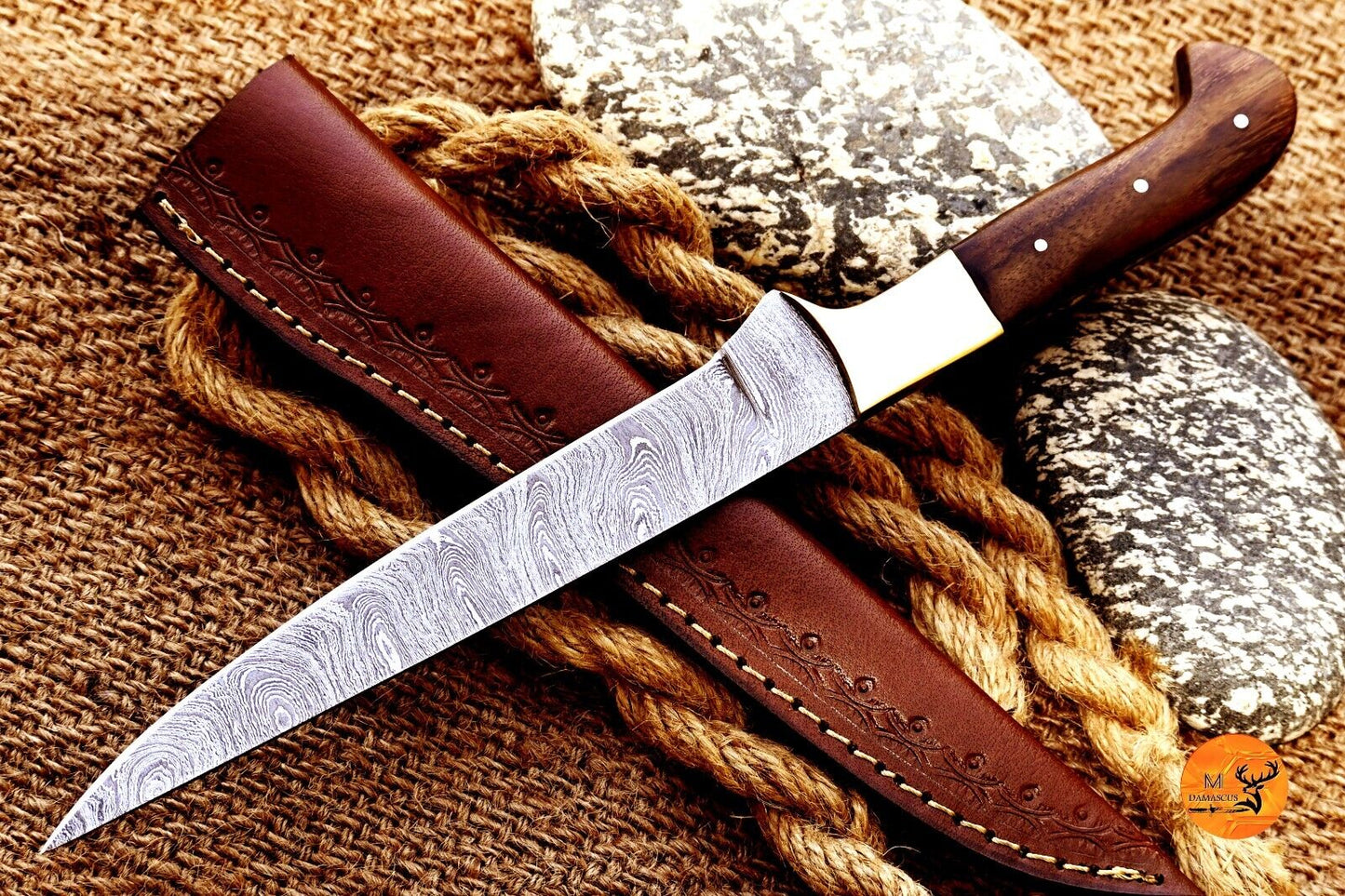 Handmade Damascus Steel Fillet Knife for Chefs