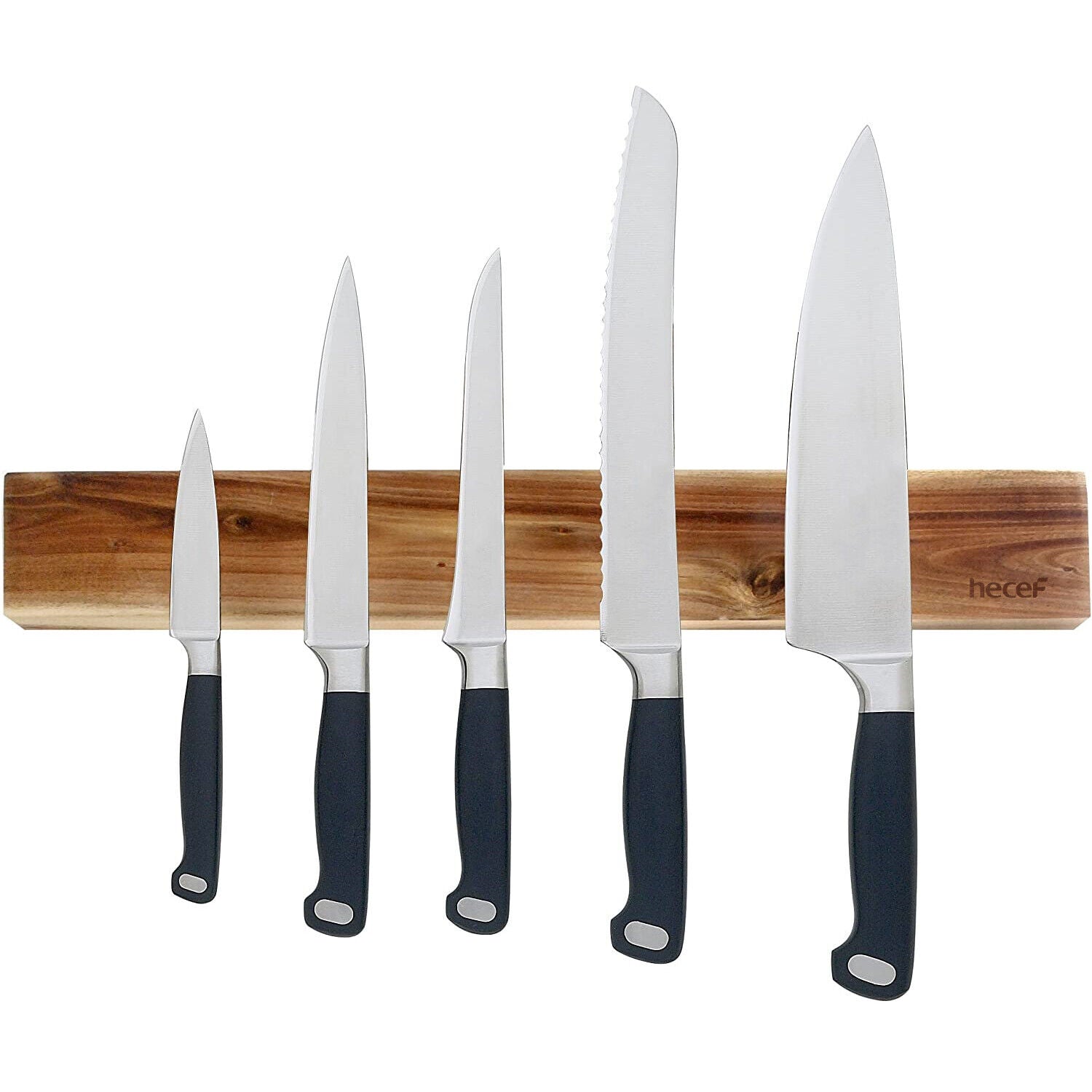 Magnetic Knife Strip with Acacia Wood Finish