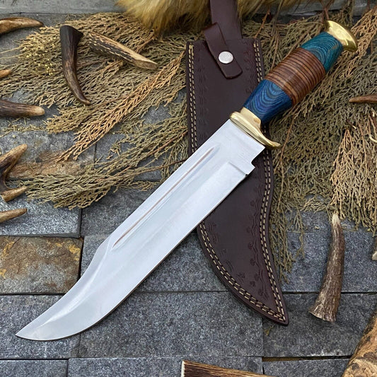 Hand-Forged Crocodile Dundee High Polish Hunting Knife with Sheath