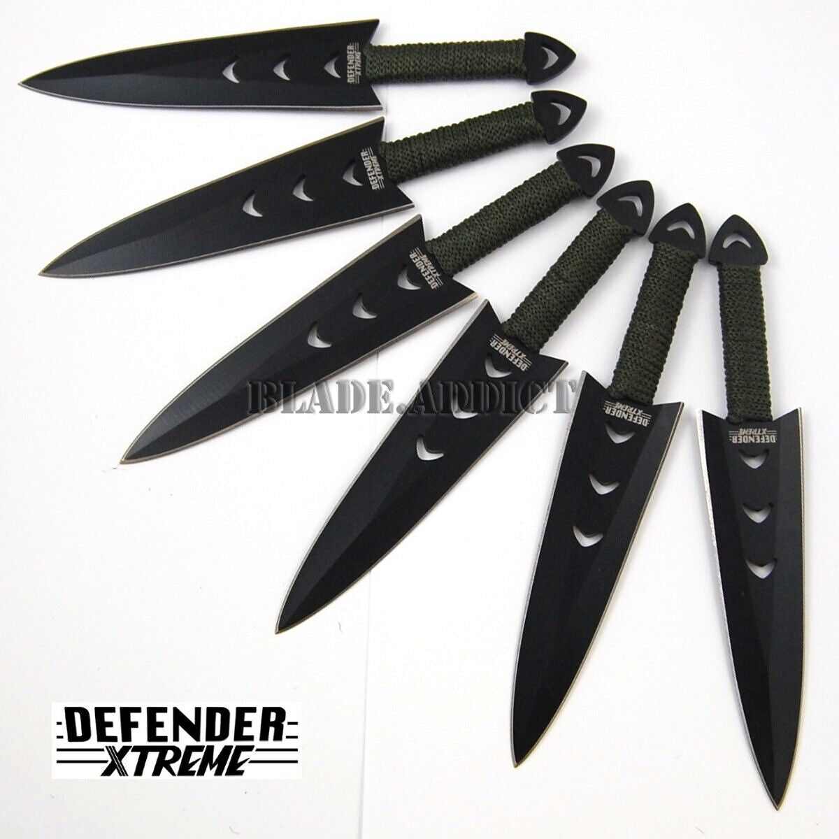 6Pc Ninja Ninjutsu Tactical Combat Throwing Knife Set W/ Case