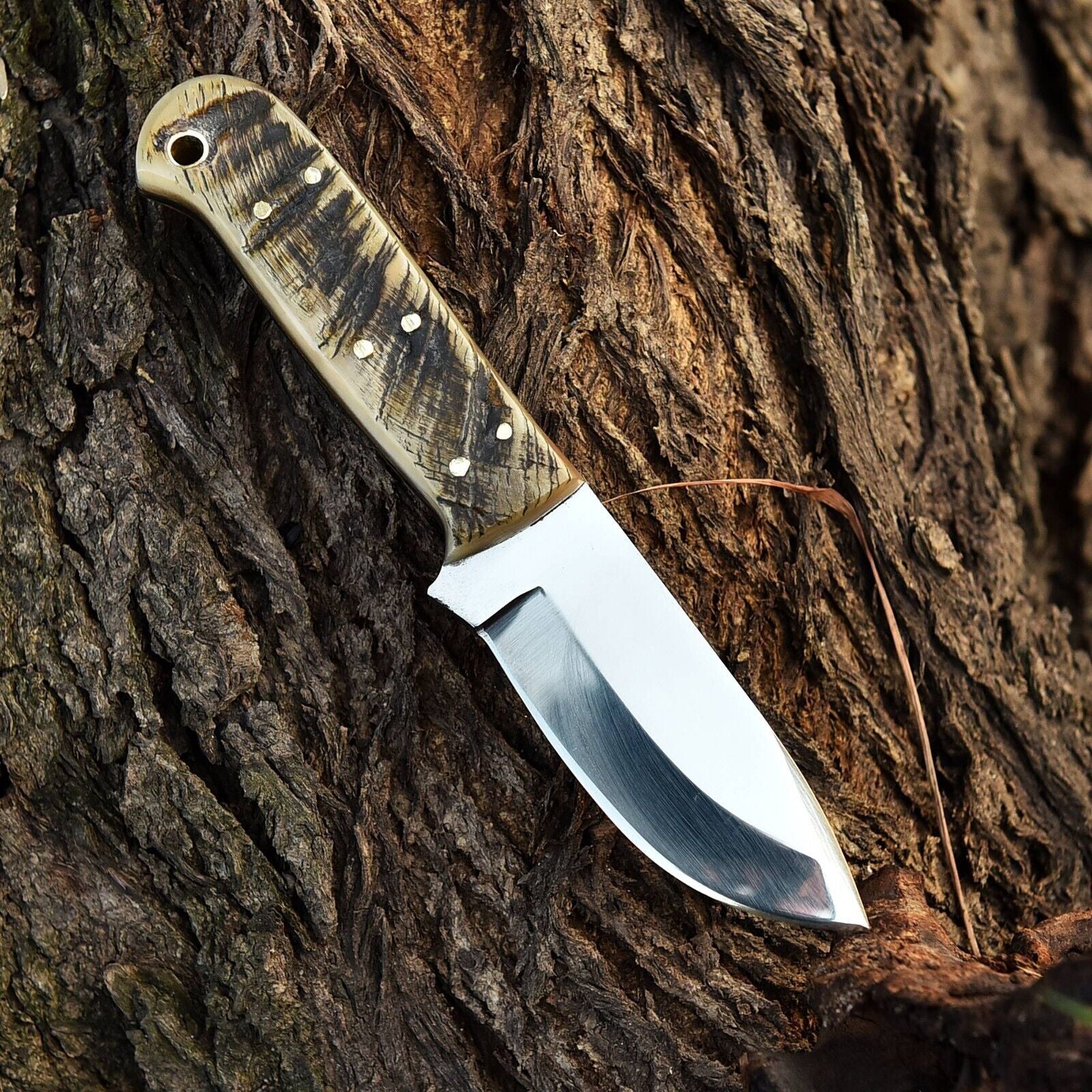 Custom Handmade D2 Steel Knife Blade with RAM HORN Handle