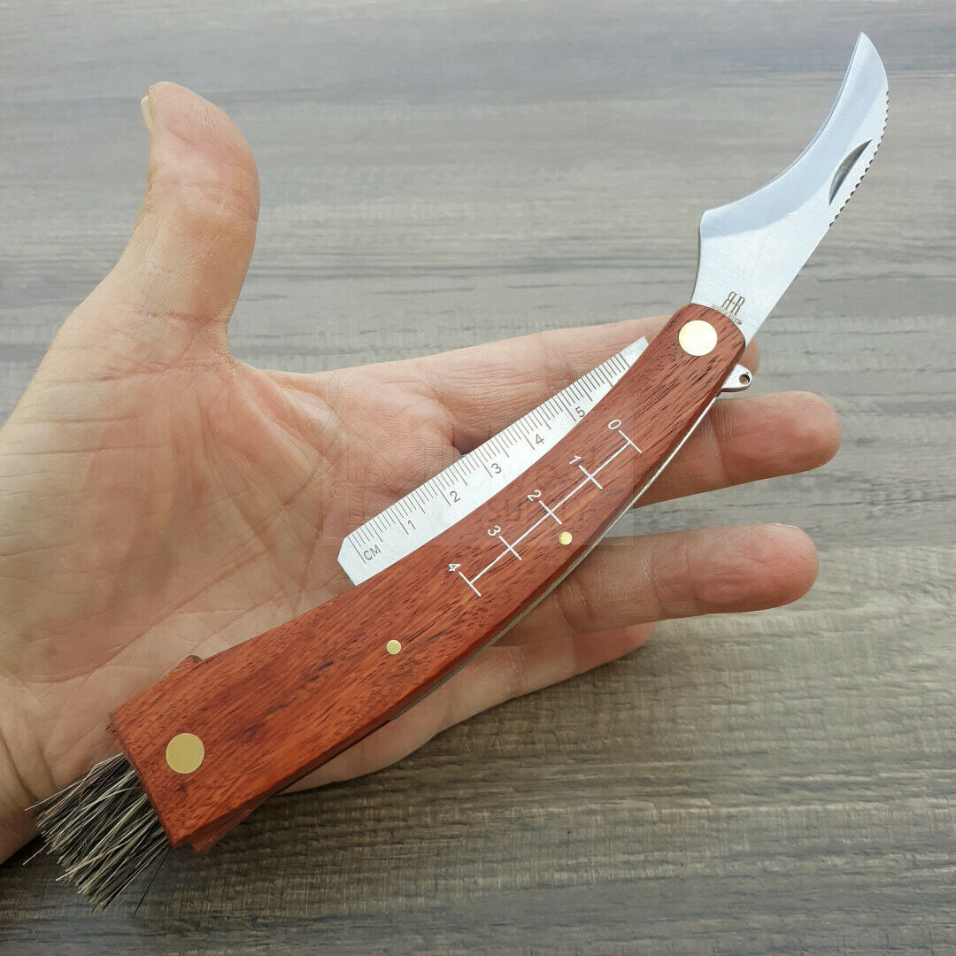 Rough Ryder Mushroom Knife with 440A Steel Blade and Wood Handle