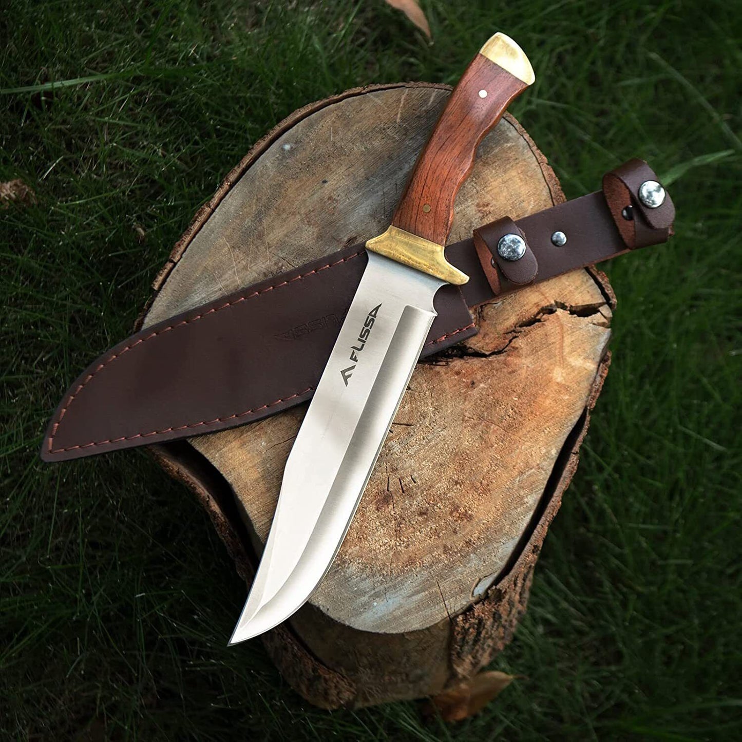 Flissa Hunting Bowie Knife with Full Tang Survival Blade