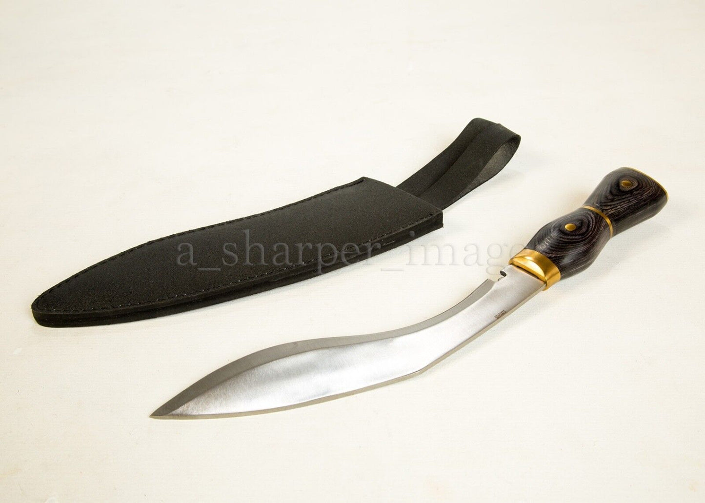 Gurkha Full Tang Combat Chopper Kukri Knife with Brass Micarta Handle