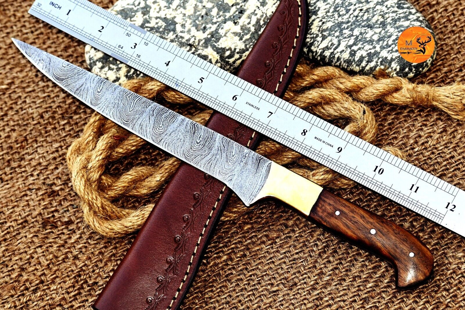 Handmade Damascus Steel Fillet Knife for Chefs