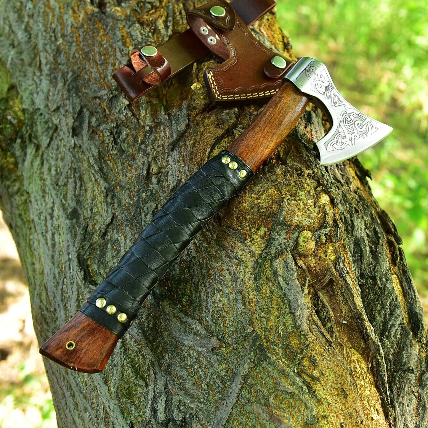 Viking Axe with High Carbon Steel Blade for Combat