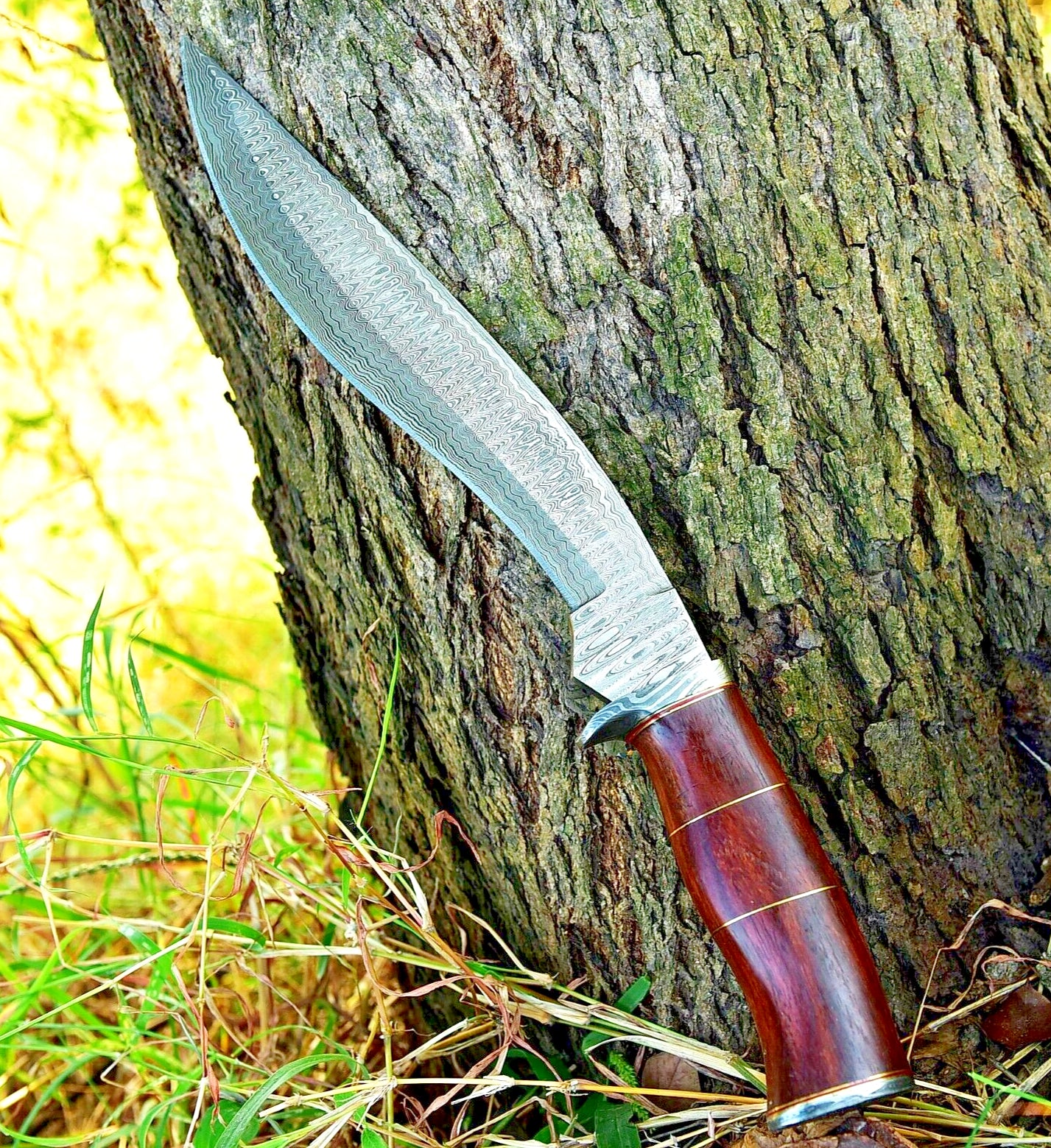 Hand Forged Damascus Kukri Knife for Bushcraft Hunting